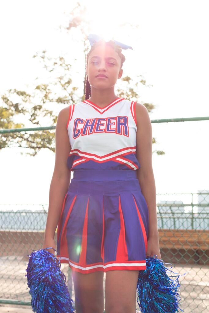 pretty female cheerleader cute uniform